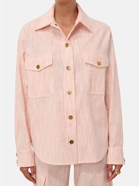 Zimmermann Tranquillity Stripe Shirt with gold buttons size 2 NWOT